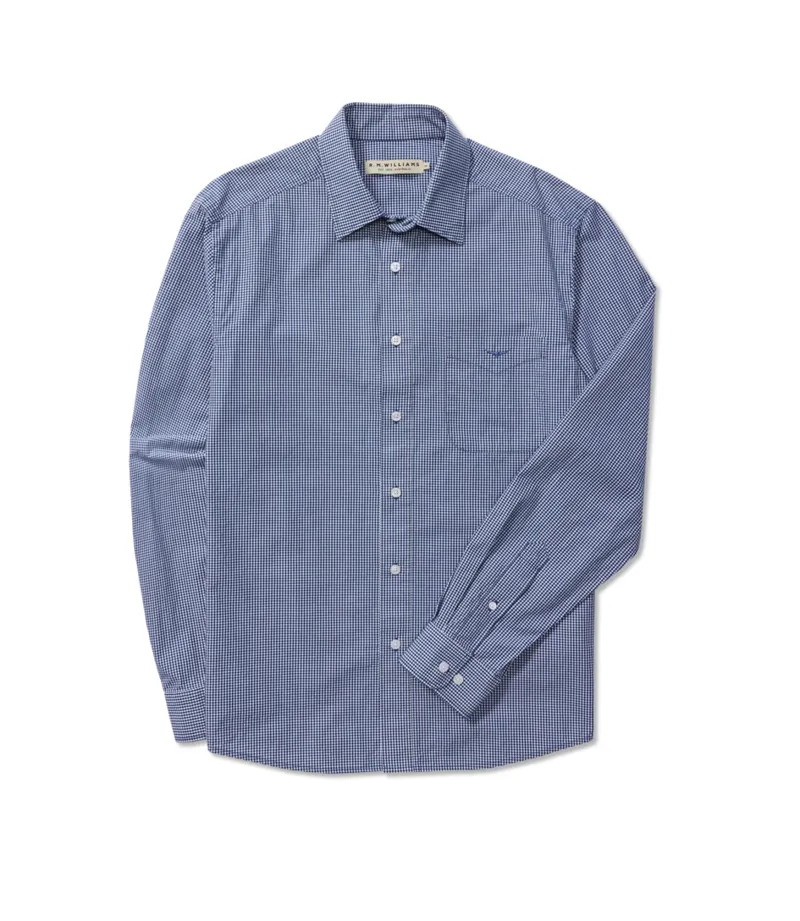 RM Williams Collins Shirt Navy White-6